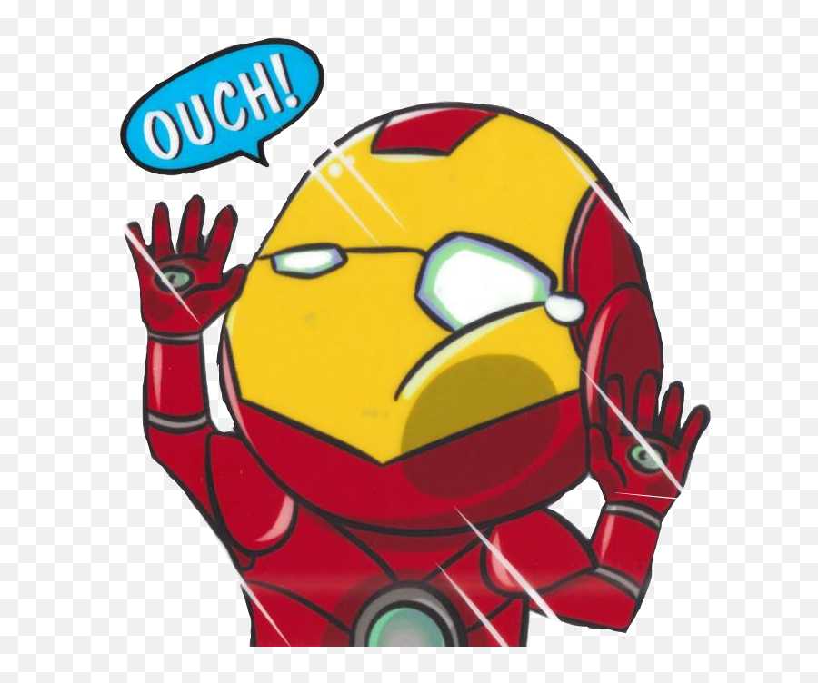Ironman Cartooncartoni Animati Marvel Ouch Sticker Emoji,Iron Man Twitter Emoticon