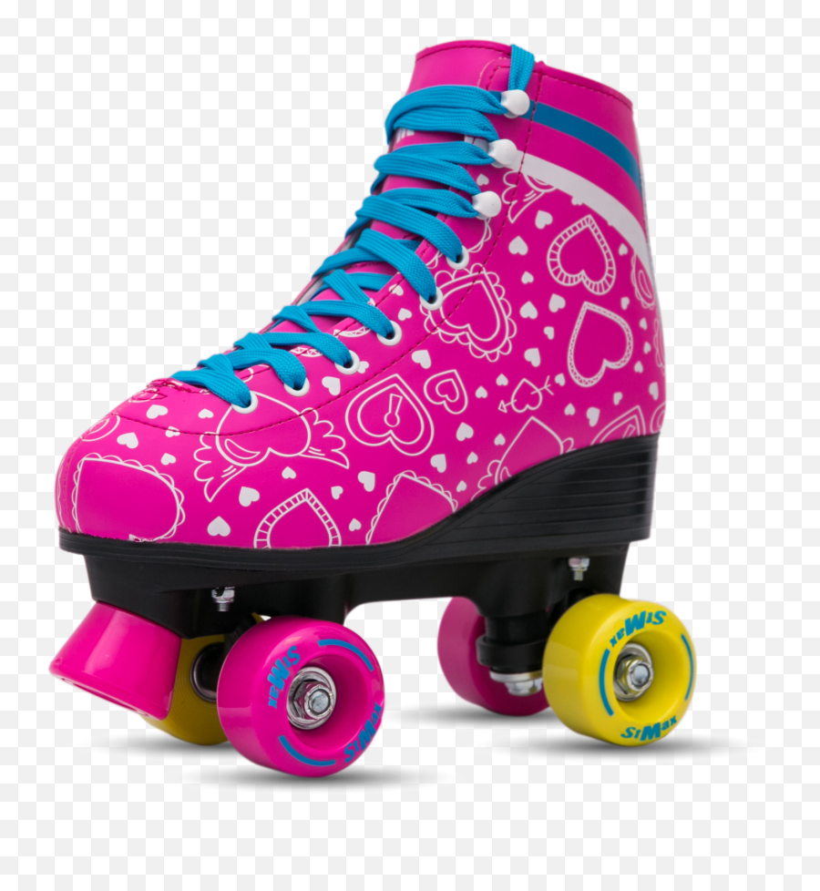 Stmax Quad Roller Skates For Girls And Women - Size 25 Kids To 85 Women Outdoor Indoor Pink And Blue 2 Youth Emoji,Find A Pickle Emoji