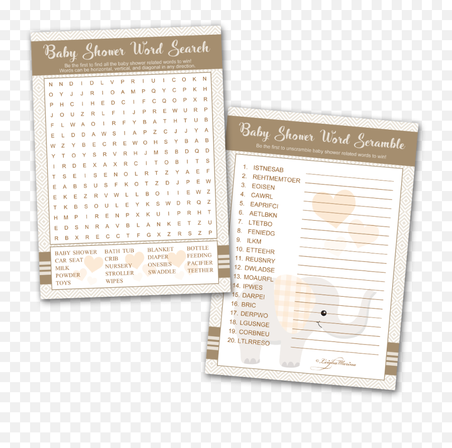 40 Baby Shower Game Cards Word Search - Dot Emoji,Bridal Shower Emoji Game