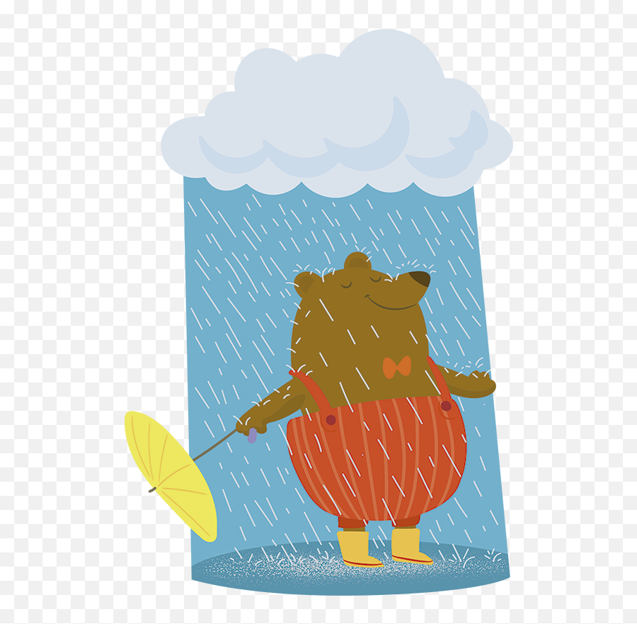 Childrenu0027s Wet Bear Illustration Wall Art Decal - Illustration Emoji,Emoji Bedroom Wallpaper