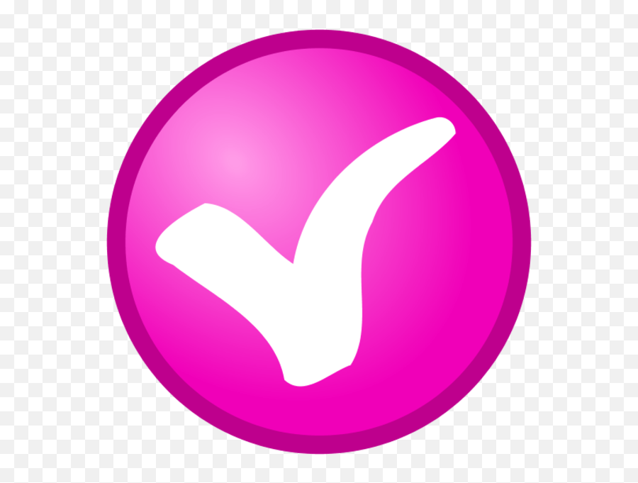 Check Mark In A Round Button Vector Clip Art - Clipartix Pink Emoji Check Mark,Check Mark Emoji
