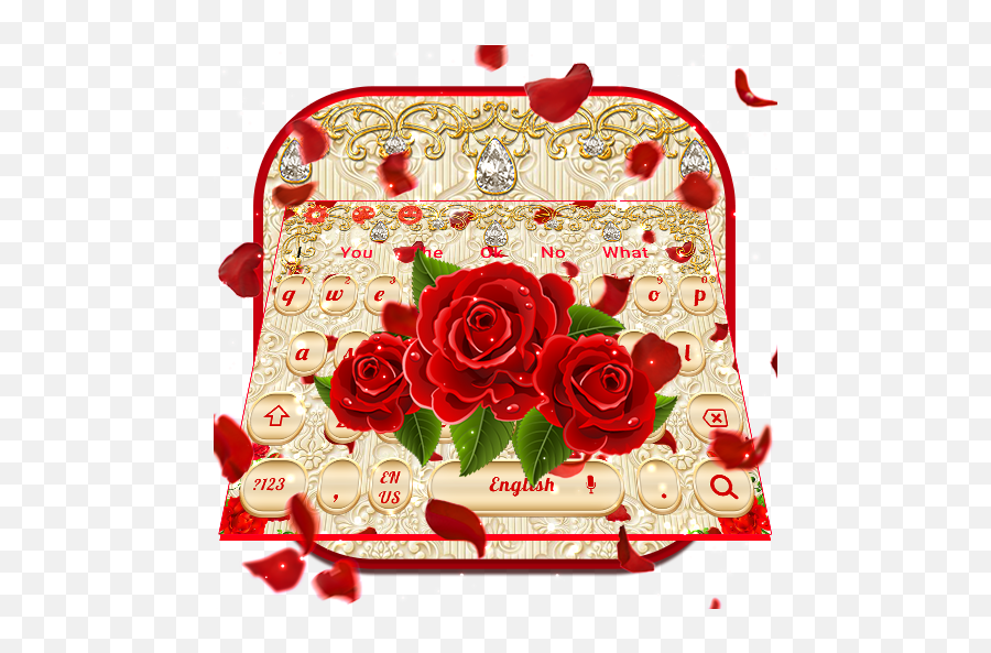 Golden Red Rose Keyboard Theme - Apps En Google Play Floral Emoji,Red Rose Emoji
