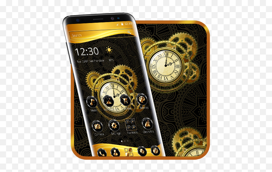 Golden Luxury Watch 2d Theme - Dot Emoji,Emoji Looking At Watch