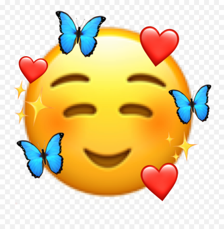 Sticker Emoji Heart Butterfly Sticker - Love Emojis Sticker Iphone,Heart With Sparkles Emoji