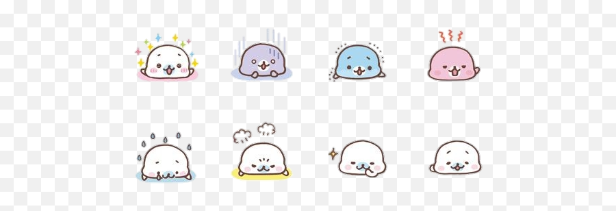 Cute Kawaii Seal Mamegoma Sticker - Kawaii Png Seal Emoji,Emotions Cute Copy