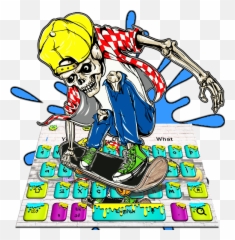 Graffiti Skull Skateboard Keyboard Theme - Graffiti Skateboard Png Emoji,Hip Hop Emoji Graffiti