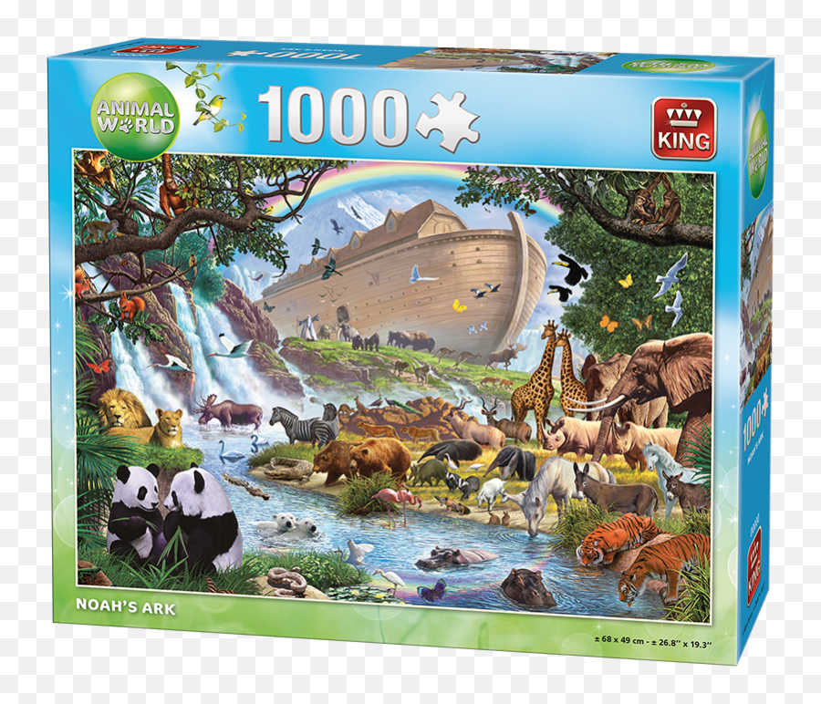 Jigsaws King Animal World Collection Jigsaw Puzzle Noahs Ark - Forest And All Animal Emoji,World About Emotion Or Feeling Puzzles