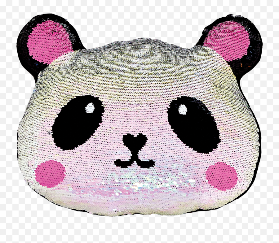 Panda Reversible Sequin Pillow - Iscream Reversible Sequin Pillow Emoji,Vibe Hand Emoji