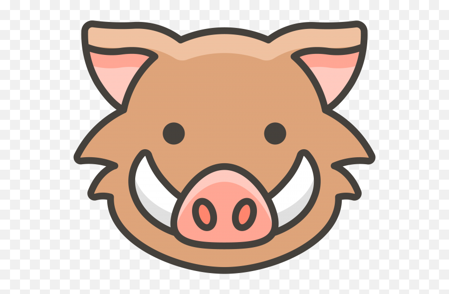 Boar Emoji Icon Png Transparent Emoji - Cartoon Boar Head,Pig Emoji Mages Transparent Background
