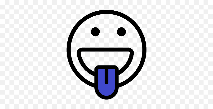Troscriptions Just Blue - Happy Emoji,Emoji With Tongue Sticking Up