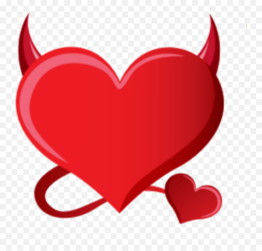 Heart Horn Devil Red Sticker By Amanda Emoji,Devils Horns Emojis