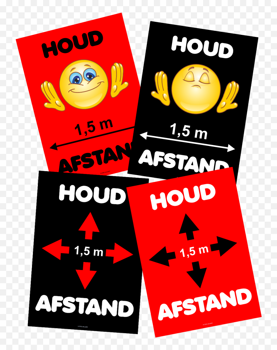 Poster U0027houd Afstand Smileyu0027 Rood A2 Emoji,Papier Emoticons