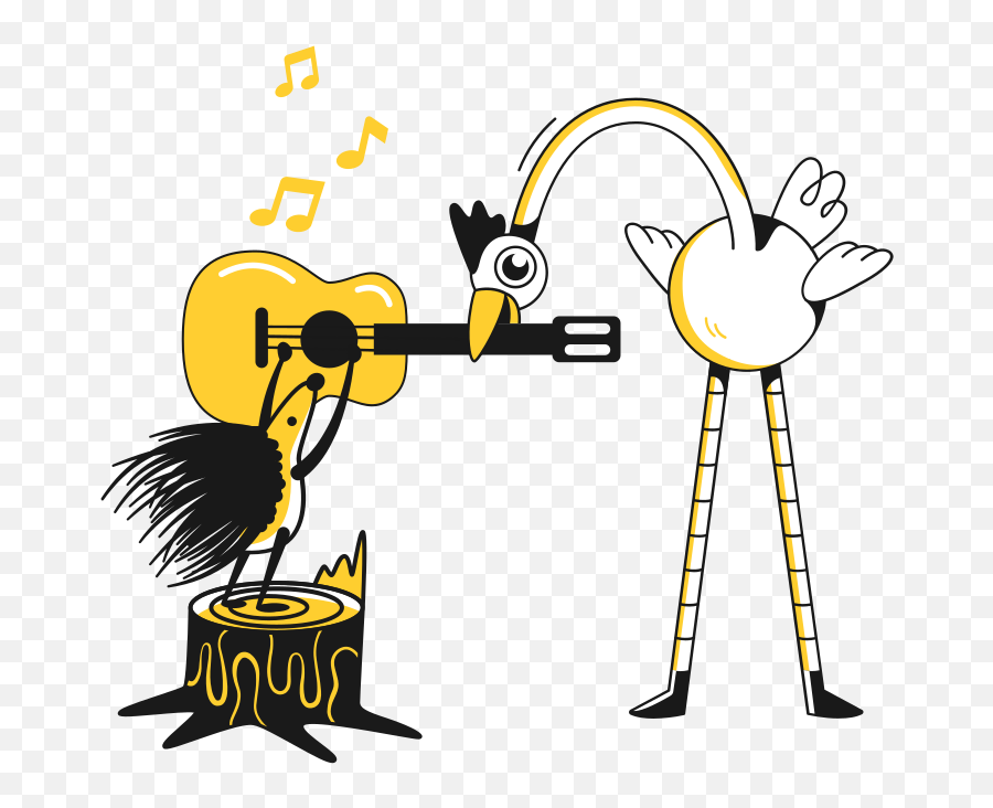 Playing Guitar Illustration In Png Svg Emoji,Connected Eigth Notes Emoji