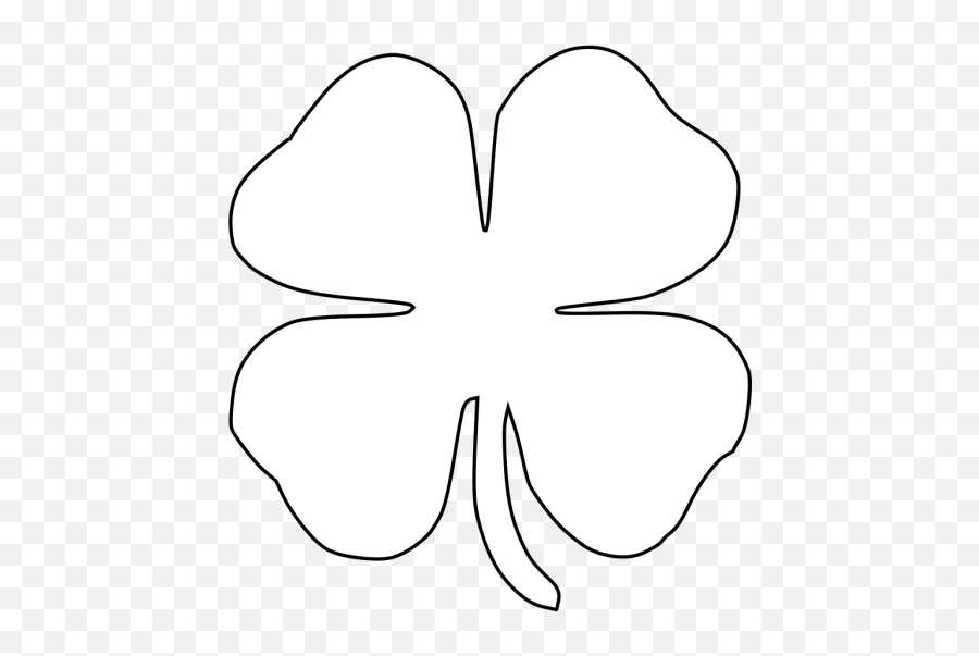 4 Leaf Clover Clipart 2 - White 4 Leaf Clover Emoji,Shamrock Emoticons For Facebook