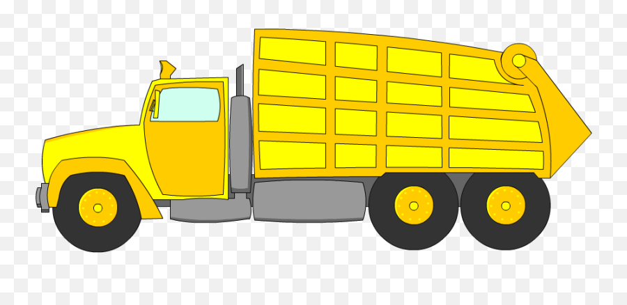 Yellow Garbage Truck Clipart - Garbage Truck All Cartoon Emoji,Dump Truck Emoji