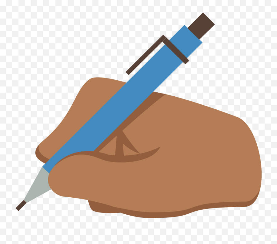 Writing Hand Emoji Clipart - Emojis De Manos Escribiendo,Hand With Pen Emoji