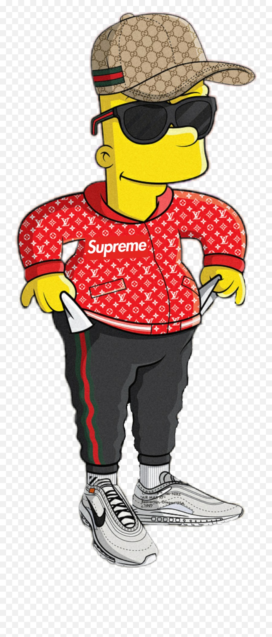 Bart Simpson Supreme Gucci Sunglasses - Bart Simpson Gucci Emoji,Trap Queen Emoji