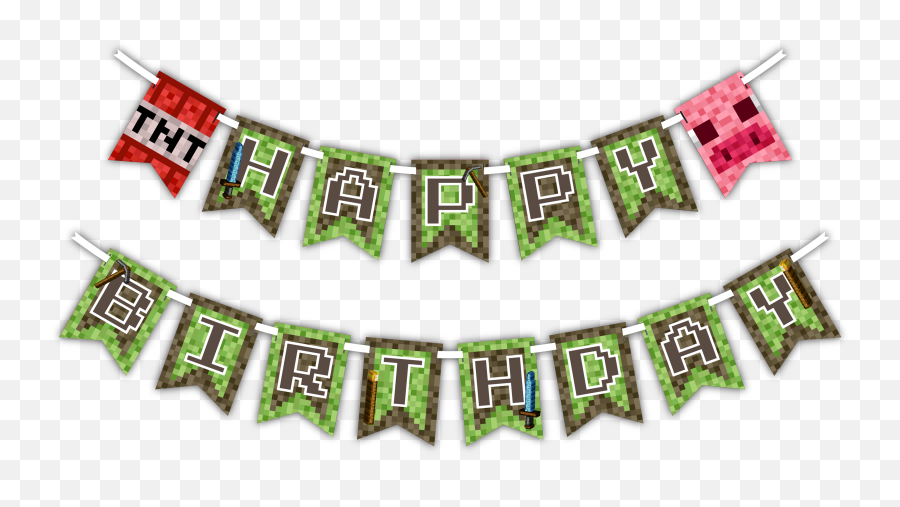 Mining Pixel World Birthday Party Supplies U2013 Birthdaygalorecom - Happy Retirement Banner Emoji,Emoji Party Favor Ideas