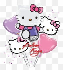 Hello Kitty Purple Bouquet - Birthday Hello Kitty Balloon Emoji,Hello Kitty Emoji Outfit