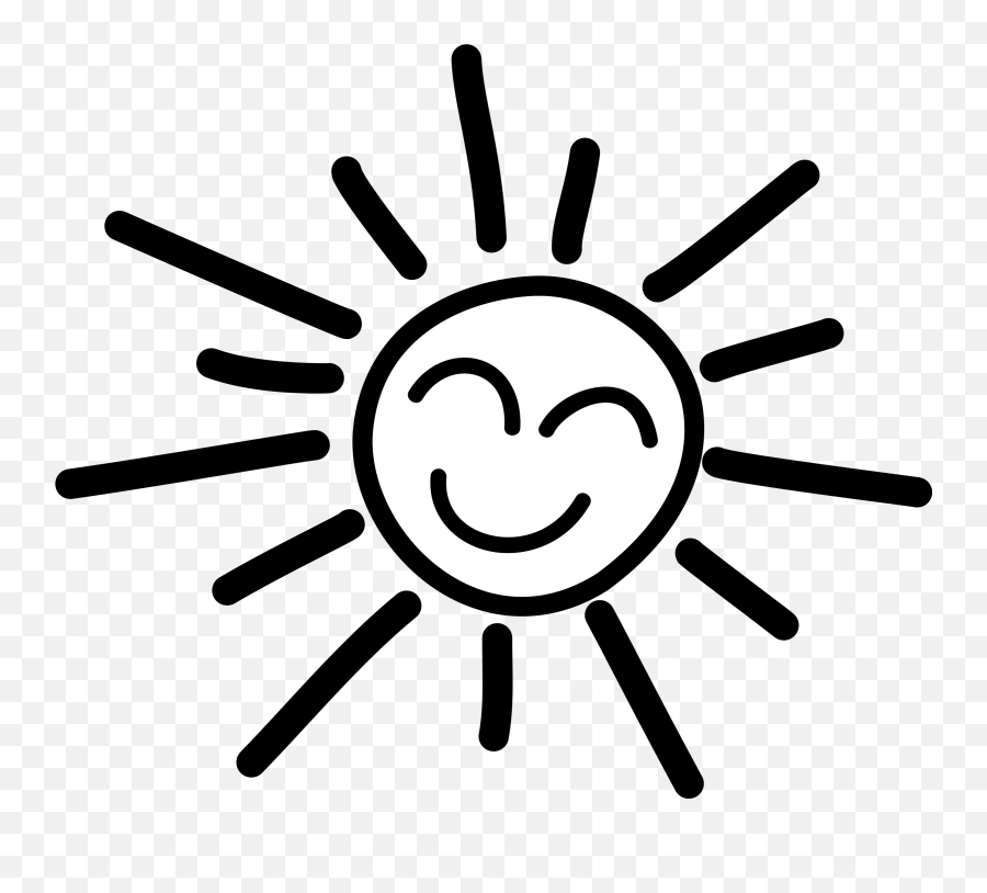 Free Sun Black And White Download Clip Art On Gif - Clipartix You Can T Find The Sunshine Emoji,Happy Emoji Black And White