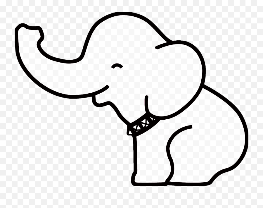 Baby Elephant Clipart Outline - Simple Elephant Black And White Clipart Emoji,Baby Elephant Emoji