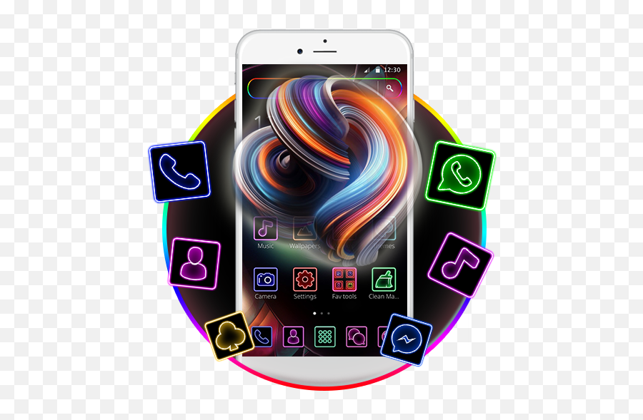 Multicolor Neon Theme - Technology Applications Emoji,Emoticon Dinheiro Voando
