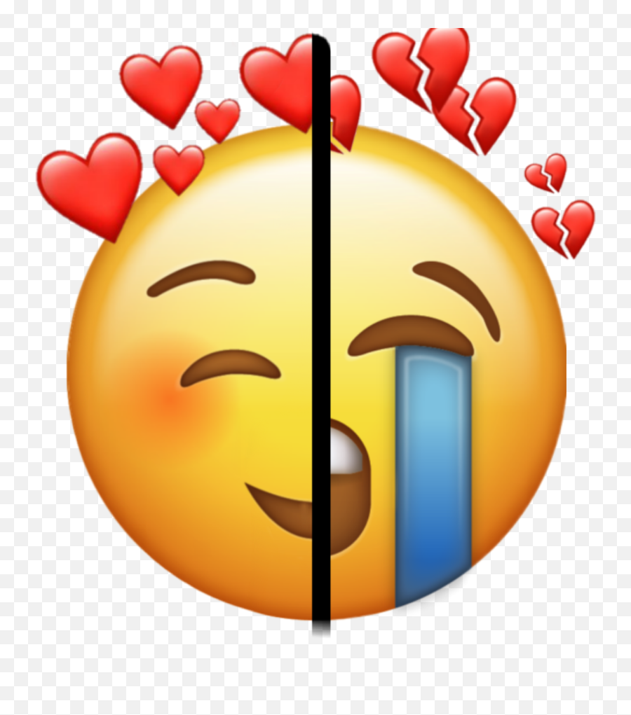 Sad Happy Emoji Hearts Sticker By 100 Mayy - Hearts Emoji Transparent Png,Sad Emojis