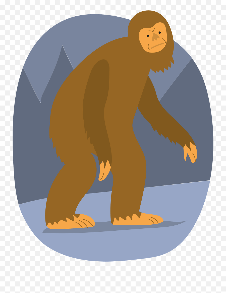 Bigfoot In The Forest Clipart - Macaque Emoji,Bigtoot Emoticon