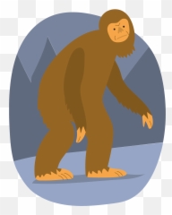 Bigfoot In The Forest Clipart - Macaque Emoji,Bigtoot Emoticon