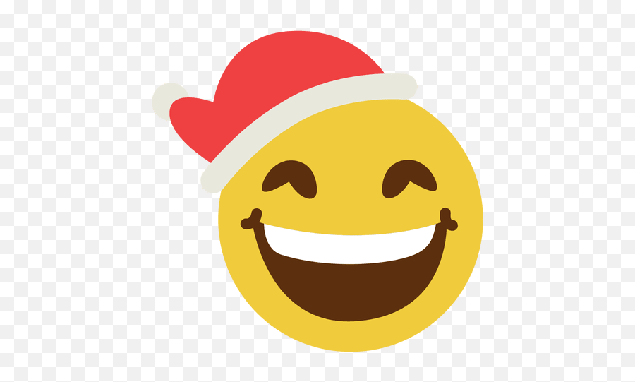 Sonriente Sombrero De Santa Claus Cara Emoticon 15 - Smiley With Santa Hat Png Emoji,Postales Para Programas Con Emojis Navidenos