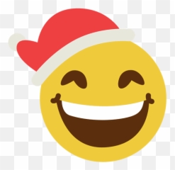Sonriente Sombrero De Santa Claus Cara Emoticon 15 - Smiley With Santa Hat Png Emoji,Postales Para Programas Con Emojis Navidenos