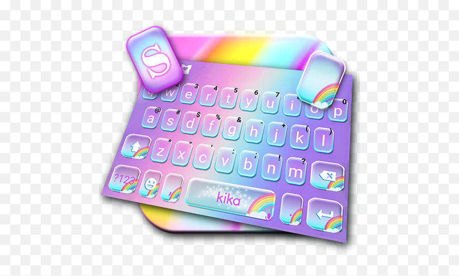 Cute Colourful Rainbow Keyboard Theme Qu0026a Tips Tricks - Office Equipment Emoji,Pub Crawl Emoji Answer