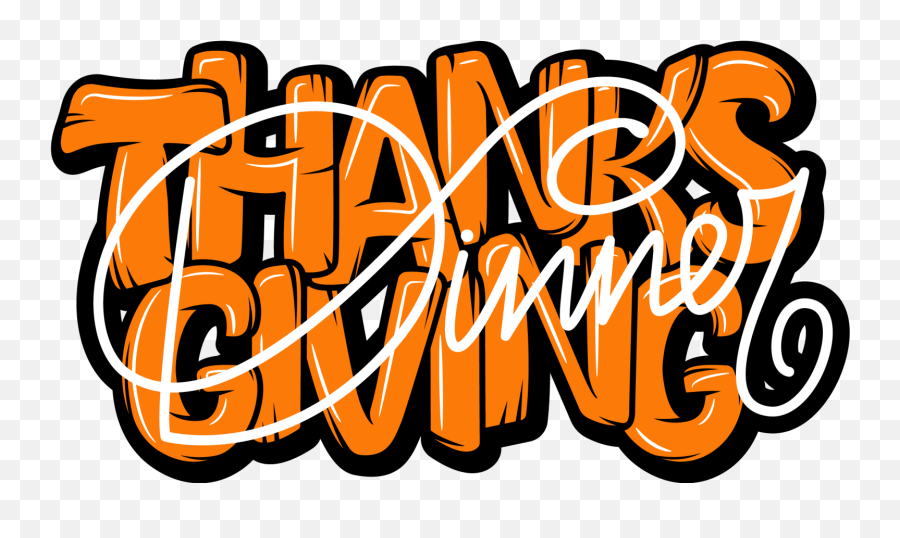 Thanksgiving Dinner Cool Orange Font T - Shirt Tenstickers Emoji,Tha Ksgiving Emojis And Stickers