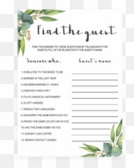 Greenery Bridal Word Scramble Bridal Shower Game - Re1 Horizontal Emoji,Find The Emoji Wedding