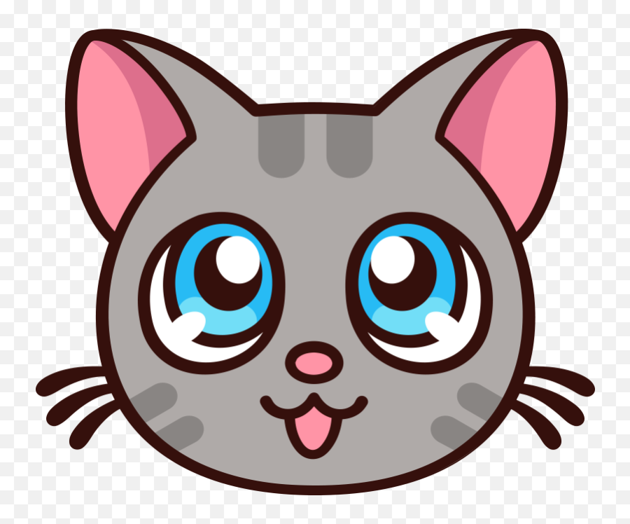 Anime Cute Cat Cartoon Wall Decal Emoji,Funny Cat Animated Emoticon