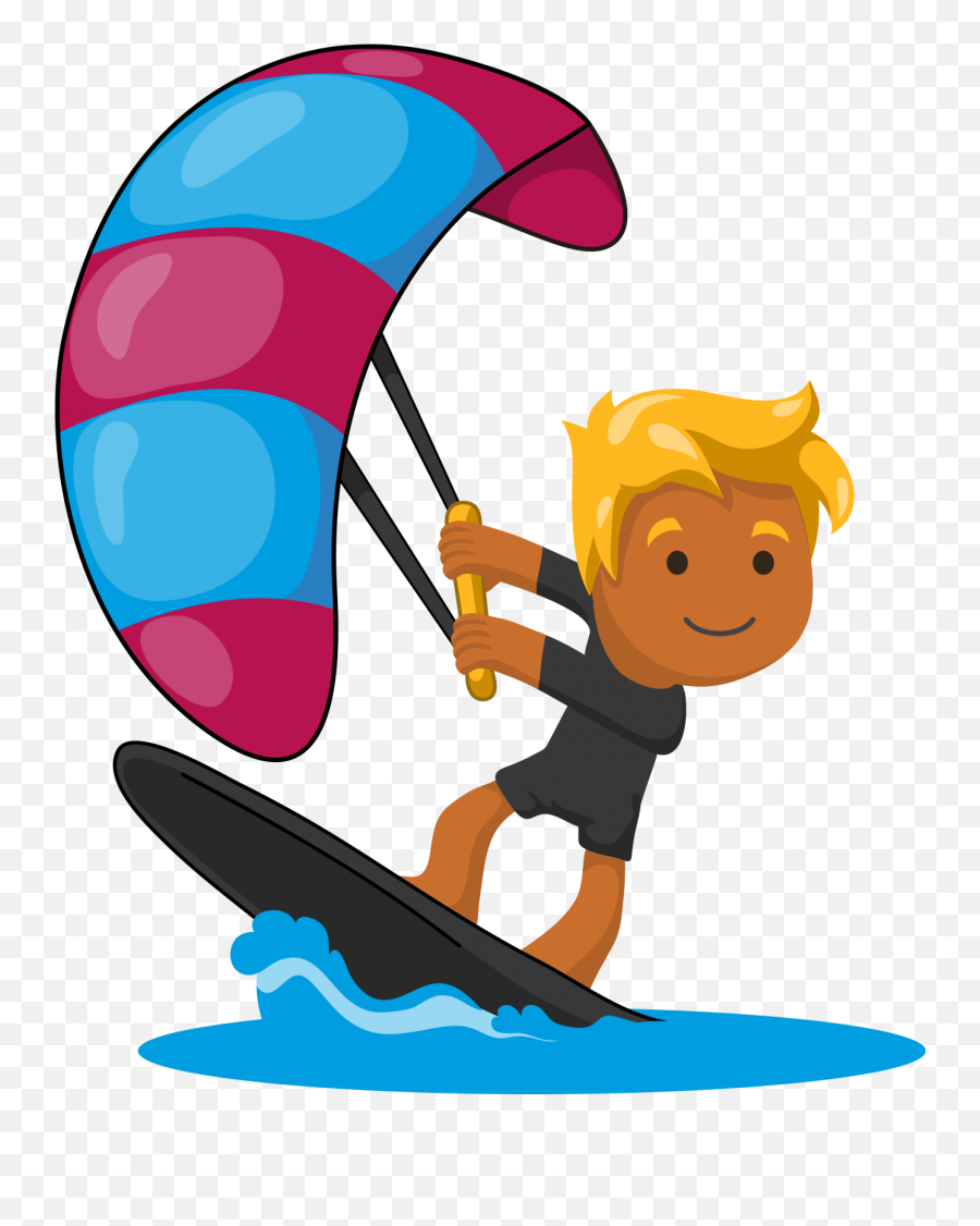 Kite Surfer Clip Art - Png Download Full Size Clipart Emoji,Surfer Emoji