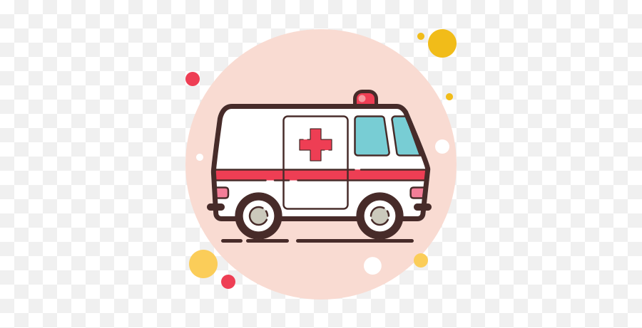 Ambulance Icon In Circle Bubbles Style Emoji,Warning Red Light Emergency Emoji