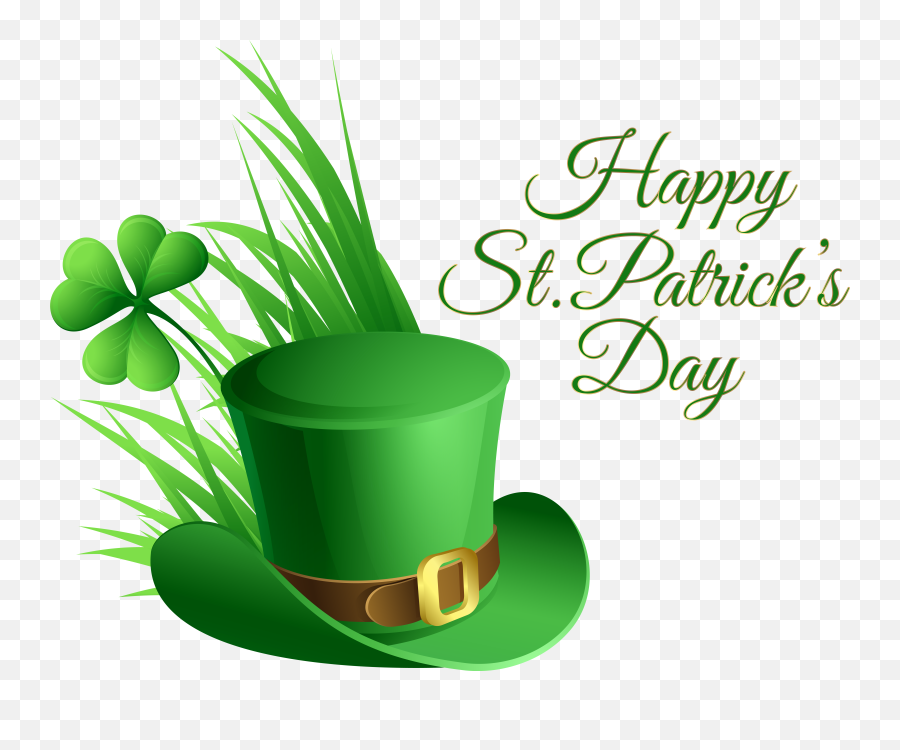St Patricks Day Hat And Shamrock - St Day Clipart Free Emoji,St Patrick's Day Emoji