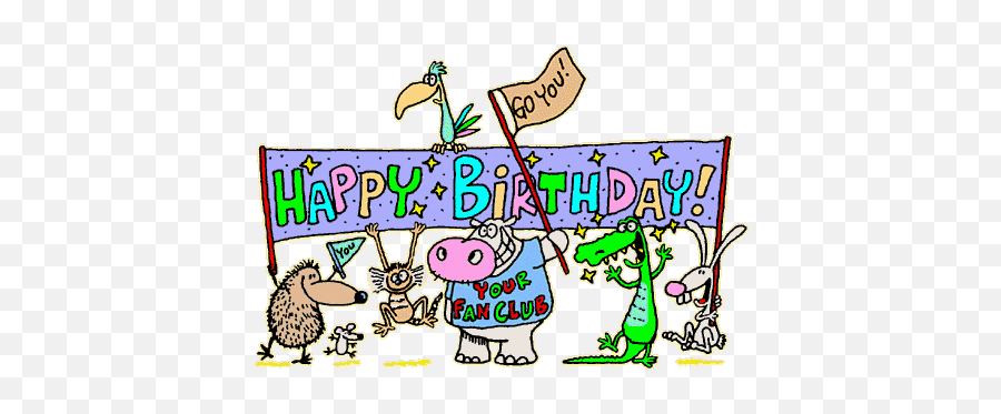 Animated Happy Birthday Cartoon Quote - Animated Free Birthday Clipart Emoji,Happy Birthday Emoji