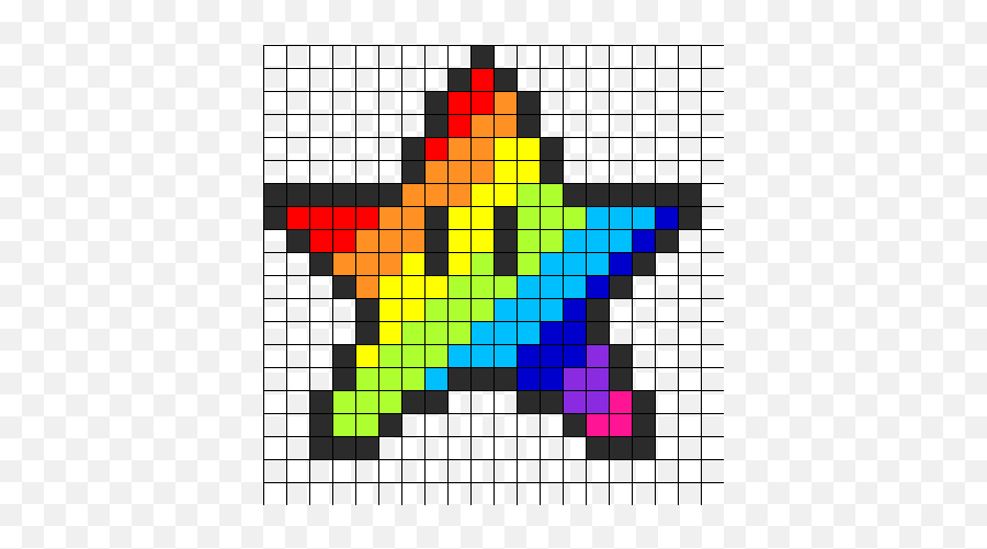 Rainbow Star Perler Bead Pattern Bead Sprites Misc Fuse - Pixel Art Facile Etoile Emoji,Emoji Perler Bead
