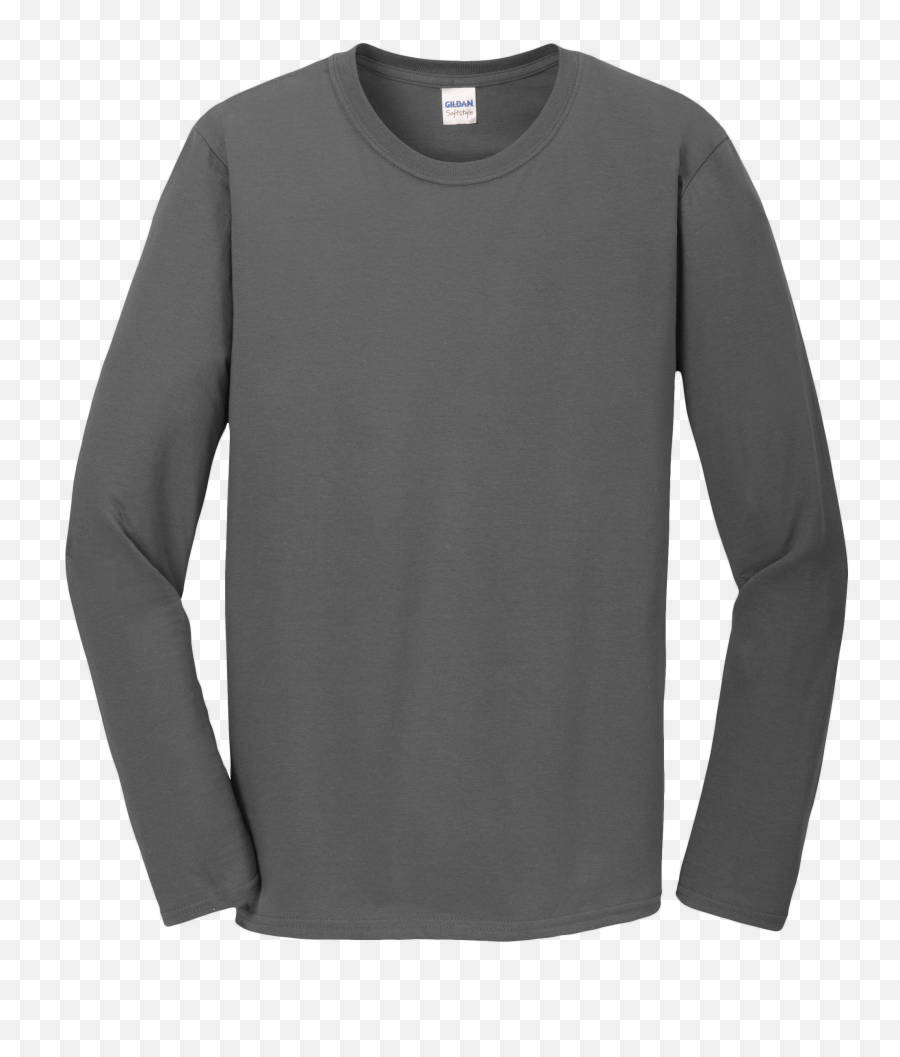 Free T Shirt Template - Gildan Charcoal Grey Long Sleeve Psd Mockup Long Sleeve T Shirt Mockup Front And Back Emoji,Emoji Sweatshirt Men