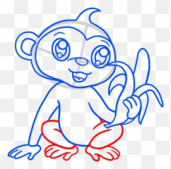 Draw A Monkey Face Step By Step Easy - Draw A Cute Monkey Steps Emoji,How To Draw The Monkey Emoji