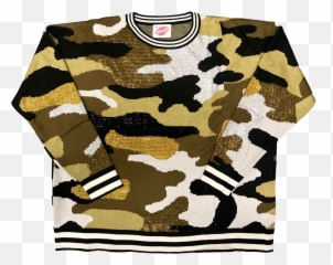 Black And Gold Camo Sweater - Long Sleeve Emoji,Camouflage Emoticon