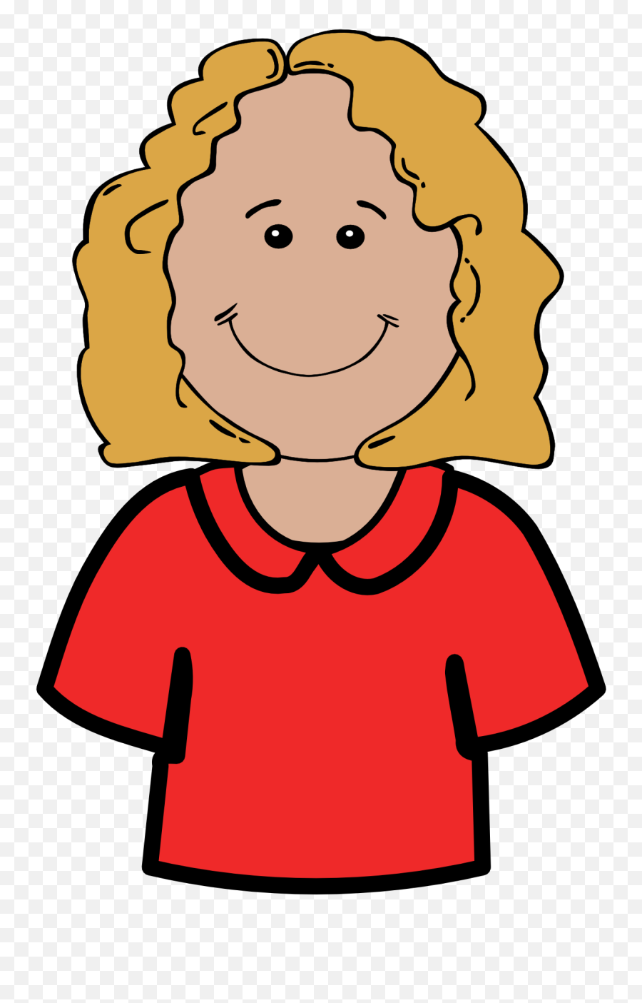 Smiling Blonde Girl Clipart Free Image Download - Flash Card My Family Emoji,Girl Emotions Clipart