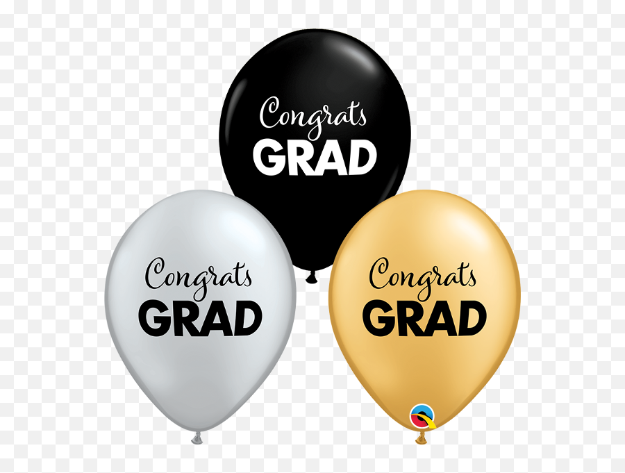 11 Inch Graduation Congrats Grad Black - Balloon Emoji,Congrats Balloon Emoticon