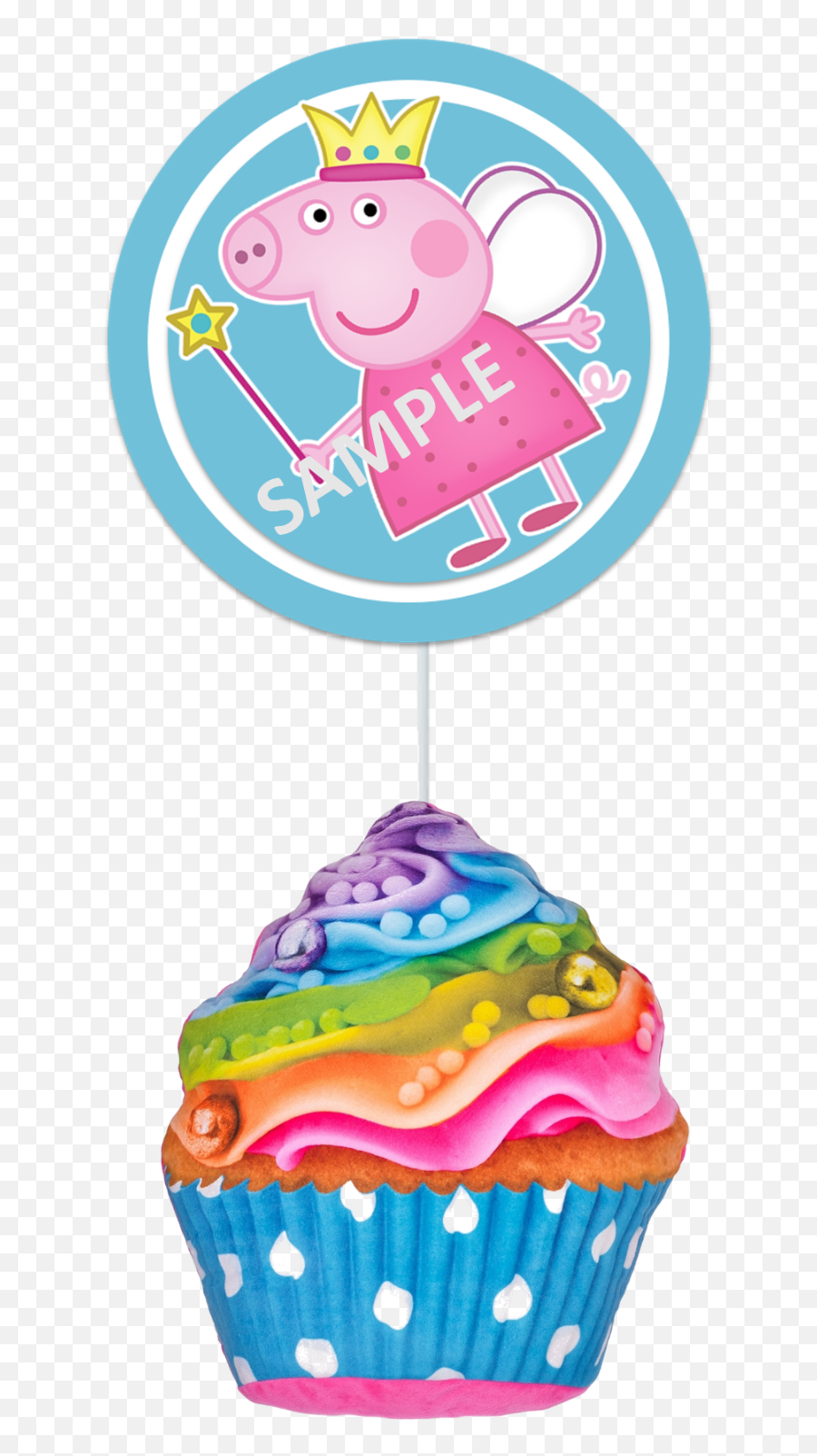 Set Of 12 Inspired Peppa Pig Cupcake Toppers Picks L Multiple Designs Available - Cupcake With White Background Emoji,Emoji Birthday Favors