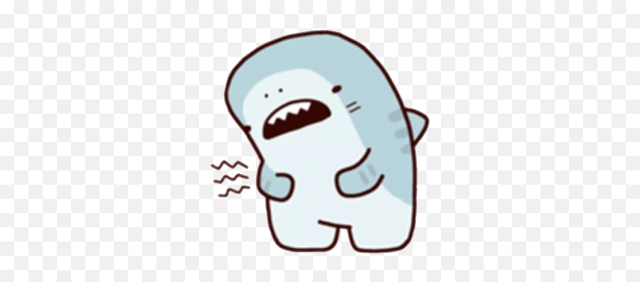 Shark Time Stickers - Live Wa Stickers Happy Emoji,21 Lazy Bear And Rabbit Wechat Expression Emoji