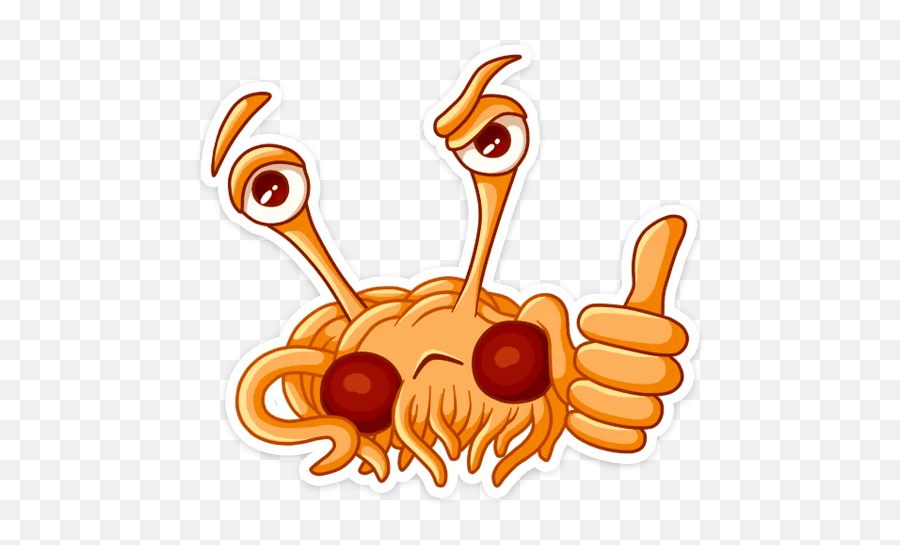 3rd Generation Pastafarian May His Noodly Appendage Touch Emoji,Thumb And Pinky Out Emoji