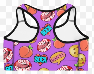 Endless Summer 21 Soca Snack Emoji Purple Sports Bra,Purple Emoji