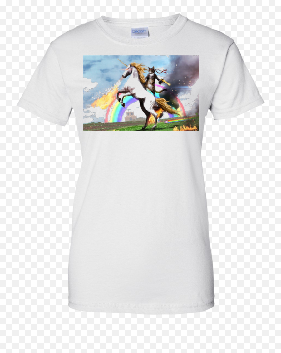 Cat Riding Fire Breathing Unicorn T - Wonder Woman Emoji,Fire Emoji Shirt